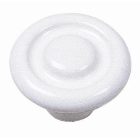 1 3/8 Porcelain Knob, Circle Impression, White